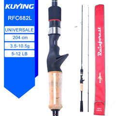 KUYING RAINFOREST 6'3" 6'6" 6'8" 6'10" 7' Fishing Lure Rod Cane Pole Stick Spinning Casting Carbon Regular M ML L Stick Cane