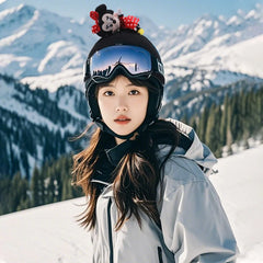 Ski helmet cover, personalized, cute, warm, fashionable doll decoration helmet cover, single board double board helmet universal