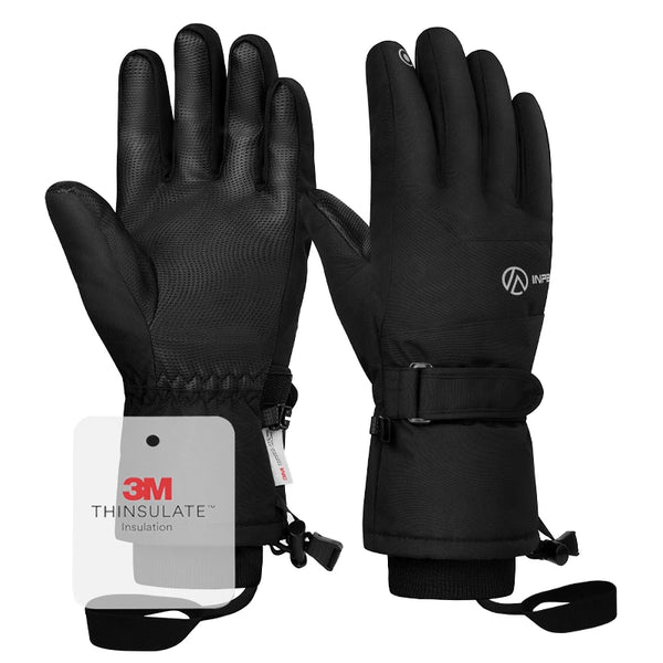 INPAKO thickened men's and women's professional ski gloves windproof winter warm snow gloves snowmobile five-finger gloves