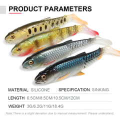 Spinpoler Predator Soft Fishing Lure Swimbait Paddle Tail Silicone Cannibal Artificial Bait Open Mouth Jig Head Bass Sea Wobbler