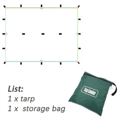 Waterproof Tent Tarp 19 Hang Points Survival Tent Outdoor Camping  Tactical Sun Shelter 4x4 3x4 3x3 Lightweight Sunshade Awning