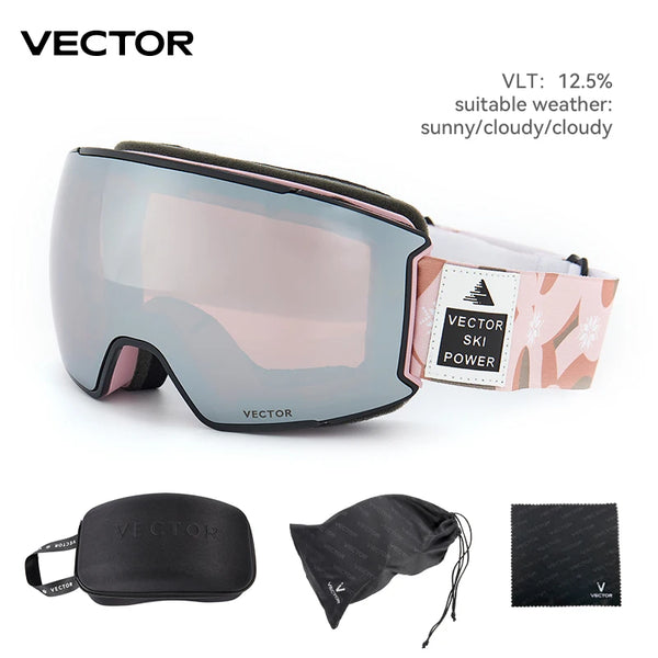 VECTOR Ski Goggles Men Snowboard Glasses Women Winter Outdoor Snow Sunglasses UV400 Double Layers Lens Anti-Fog Skiing Goggles