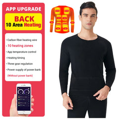 Winter Heated Underwear Set USB Battery Powered Smart Phone APP Control Temperature Motorcycle Jacket Suit Ski Thermal Suit