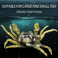 2 PCS 3D Simulation Rubber Crab Soft Fishing Lures with Double Hook Sea Fishing Bait Trap Sinking Swimming Tackle Accessories