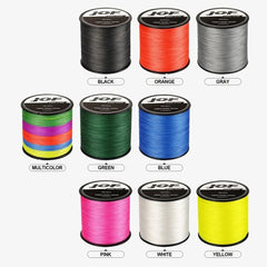 JOF 4 Strands Japan Braided Fishing Line Multifilament PE Line 100M 300M 500M 1000M Strong Power Wire 8-80LB Carp Accessories