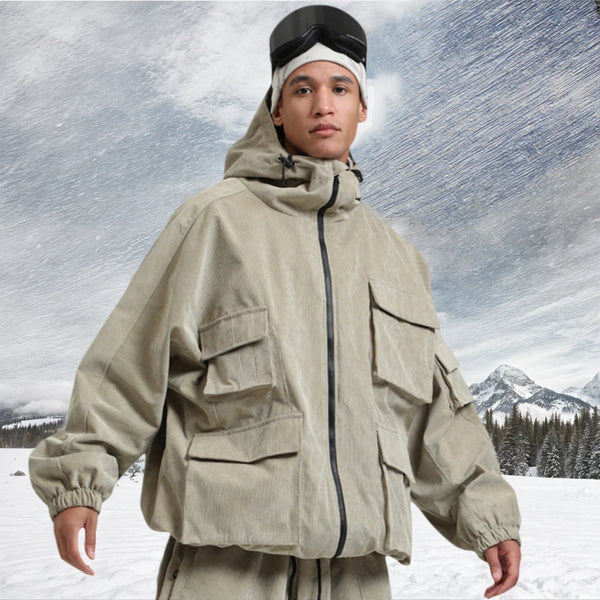 GSOU SNOW New Ski Jacket Loose Warm Windproof Snow Garment Waterproof Wear Resistant Skiing Clothing Winter Outdoor Sports Tops