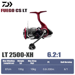 DAIWA 2025 New FUEGO CS LT Spinning Reel 5.3/5.7/6.2:1 175-325g Max Drag 12kg Fishing Reel For Seawater Freshwater