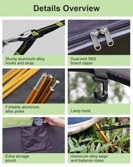 Camping Hammock Tent with Mosquito Net and RainFly，3 in 1 Waterproof Lightweight Sleeping Hammock , Travel Outdoor with Hiking