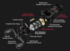 KastKing Brutus Baitcasting Reel Magnetic Braking System 7.2:1 Gear Ratio 5+1 Ball Bearings 8KG Max Drag Fishing Coil