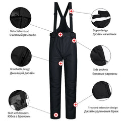 Ski Suit for Women Thicken Warm Windproof Waterproof Jacket and Pants Winter Snowboard Snow Coat Outdoor Skiing Camping Trousers