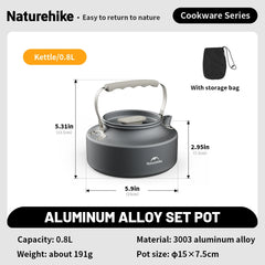 Naturehike Camping Cookware Kit Outdoor Frying Pan Portable Kettle Foldable Picnic Tableware Kitchen Utensils Cooking Utensils