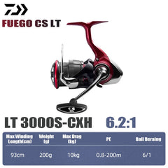 DAIWA 2025 New FUEGO CS LT Spinning Reel 5.3/5.7/6.2:1 175-325g Max Drag 12kg Fishing Reel For Seawater Freshwater