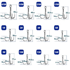 Fishing Treble Hooks 25~50Pcs Brabed Sharp Triple Sea Fishing Hooks Hard Lures for Freshwater Saltwater Fishing Accessories