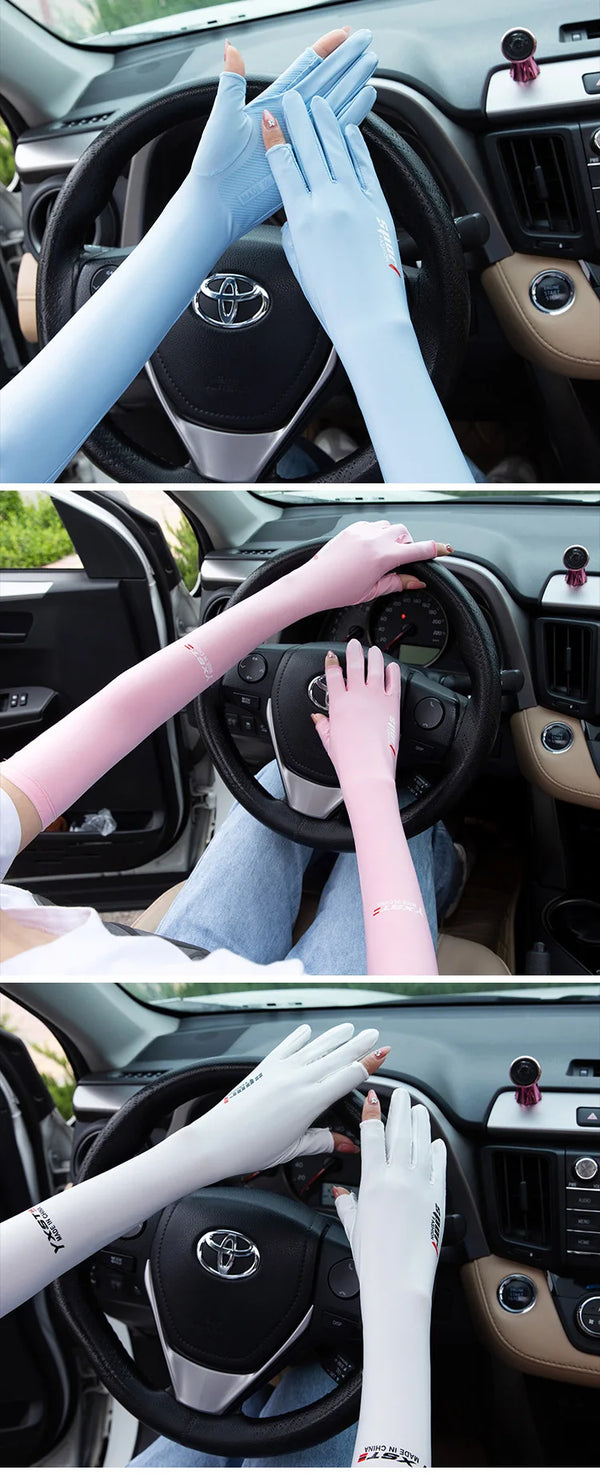 Summer Anti-UV Gloves Sleeve for Men and Women Cycling Sport Gloves Long Sleeve Breathable Arm Sleeves Summer Women's Cool Glove