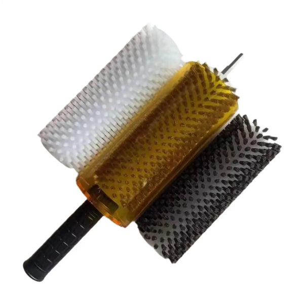 Ski Wax Brush Kit Efficient with Axle Handle Cover Roller Brush Snowboard Maintenance Ski Waxing Brushes Snowboard Waxing Brush