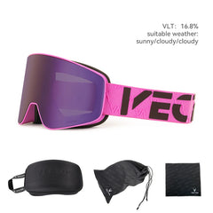VECTOR Brand Double Layer Anti Fog Magnetic Absorption Cylindrical Ski Goggles UV400 Men Women Ski Glasses Snowboard poc glasses