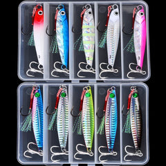 5pcs Metal Jig Fishing Lure Weights 10g-40g Trolling Hard Bait Bass Fishing Bait Tackle Trout Jigging Lure Jigs Saltwater Lures