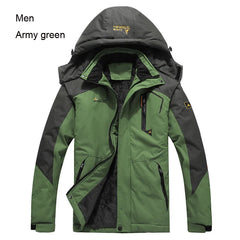 TRVLWEGO Men Jacket Hiking Camping Waterproof Fleece Thermal Coat For Outdoor Trekking Mountain Travel On Foot Skiing Clothing
