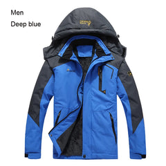 TRVLWEGO Men Jacket Hiking Camping Waterproof Fleece Thermal Coat For Outdoor Trekking Mountain Travel On Foot Skiing Clothing