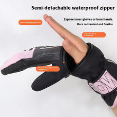 Professional Kevlar Super Durable Anti Slip Skiing Gloves With Built-in Wrist,  Waterproof And 30 temperature Warm 3M Ski Gloves