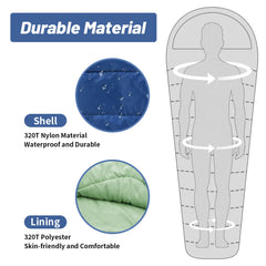 Naturehike Camping Sleeping Bag Ultralight Waterproof Cotton Mummy 4 Season Backpacking Sleeping Bags Outdoor Travel Hiking