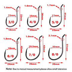 100pcs Strong Offset Fish Hooks High-carbon steel Octopus Beak Hook Saltwater Fishing Hook for Snapper Bass 3/0 5/0 6/0 7/0 8/0