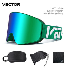VECTOR Brand Double Layer Anti Fog Magnetic Absorption Cylindrical Ski Goggles UV400 Men Women Ski Glasses Snowboard poc glasses