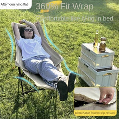 Portable Outdoor Three-Height Adjustment Recliner Folding Chair Moon Chair Camping Office Nap Beach Fishing Chair