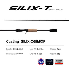 PURELURE SILIX-T 1-Piece Rod Fuji Torzite Rings Extra Fast Action Zander Bass Pike Rod Cork Handle Toray T1100G and M40X Cloth