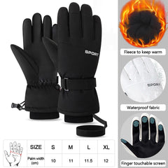LOOGDEEL Snowmobile Snow Snowboard Thermal Gloves Women Men Waterproof Touchscreen Function Windproof Plush Mittens Ski Gloves