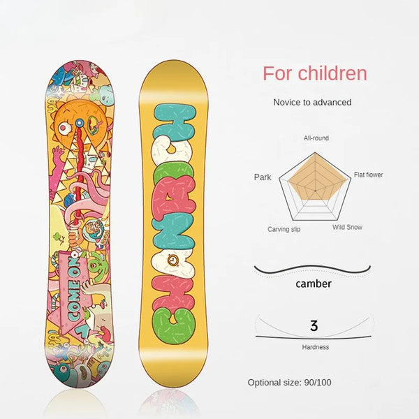 Children's snowboard youth's all region flat flower skateboard snow boot fixing board new all-around skiing equipment