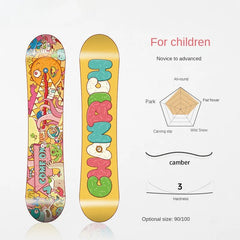 Children's snowboard youth's all region flat flower skateboard snow boot fixing board new all-around skiing equipment