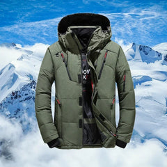 Men's Warm Thermal Ski Down Jackets Windproof  Winter With Hood Snow Coats Jacket Hiking Camping Fishing Windbreaker