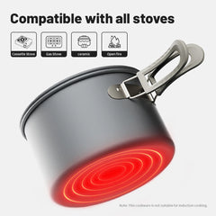 Naturehike Camping Cookware Kit Outdoor Frying Pan Portable Kettle Foldable Picnic Tableware Kitchen Utensils Cooking Utensils