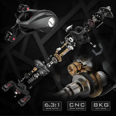 Baitcasting Fishing Reels 10 1 Bearings 6 3 1 Gear Ratio Magnetic Brake System for Saltwater Freshwater