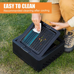 WESTTUNE Outdoor Charcoal Barbecue Grill Non-stick Barbecue Rack Heating Brazier Portable Household Grill Stove for Camping BBQ