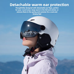 Eastinear polar bear Ski Helmet Men Snow Goggles In One Anti-Impact Snowboard Helmet For Adult Women Snowboard Safety Helmet