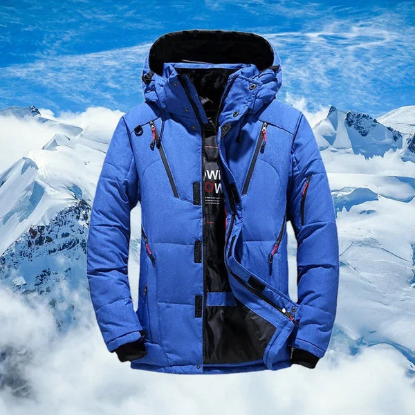 Men's Warm Thermal Ski Down Jackets Windproof  Winter With Hood Snow Coats Jacket Hiking Camping Fishing Windbreaker