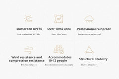 Naturehike 4-6 Person Windproof Large Awning Camping Tent with fishing Hiking Outdoor Tourism Beach Pergola SunShelter Tarp Rain