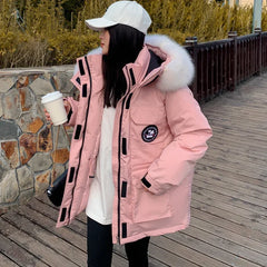 winter new fashion hooded down padded jacket women's thickening winter outdoor snow jacket couple tooling jacket coat