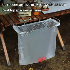 Outdoor Camping Table Organizer Picnic Trash Can Storage Rack Foldable Trash Bag Holder Kitchen Trash Organizer