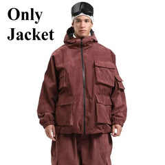 GSOU SNOW New Ski Jacket Loose Warm Windproof Snow Garment Waterproof Wear Resistant Skiing Clothing Winter Outdoor Sports Tops