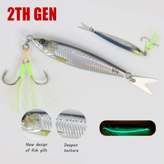 TOLU 2024 NEW 3D Printed Fast Sinking Metal Jig Lure 20g 30g 40g 60g 80g Saltwater Shore Casting Fishing Lure Vertical Metal Jig