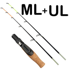 UL ML Winter fishing rod soft tip 50cm Ice fishing rod with Flat tip high quality Fiber Glass tip with cork handle