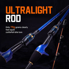 SOLOKING AUGURS  Jigging Rod for Octopus Squid Fishing Rod Tianium Tip with Fuji O Ring Cuttlefish Light Weight 1.55M/1.75M