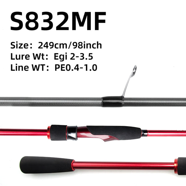 FISHINGFANS Squid Lure Egi Rod 832M/ML Squid Size high carbon Egging fishing rod Rod Spinning Rod light carbon egging rod