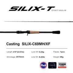 PURELURE SILIX-T 1-Piece Rod Fuji Torzite Rings Extra Fast Action Zander Bass Pike Rod Cork Handle Toray T1100G and M40X Cloth