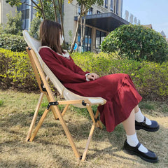 Picnic Fishing Leisure Chair Portable Canvas Wood Folding Butterfly Chair Foldable Camping Chair Outdoor Furniture