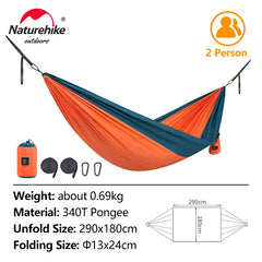 Naturehike Hammock Ultralight 2 Person Hammock Tear Resistance Hanging Bed Portable Hunting Hammock Sleeping Swing Hammock