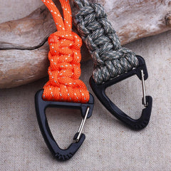 1Pcs 20cm 6 Styles Paracord Keychain Military Braided Nylon Lanyard Metal Triangle Buckle High Strength Parachute Cord Carabiner